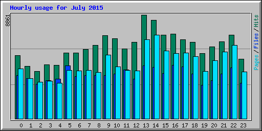 Hourly usage for July 2015